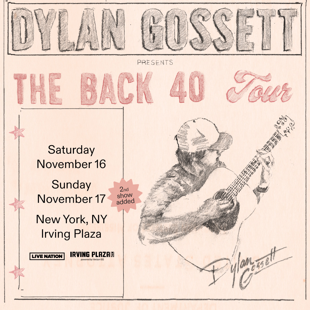 Due to overwhelming demand we have added a 2nd Dylan Gossett show on November 17th! Tickets are on sale now! Get tickets at livemu.sc/44gUUoT