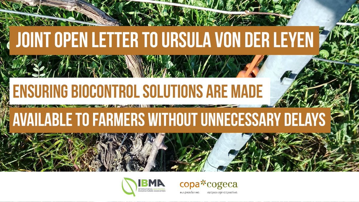 📨Today @COPACOGECA and @IBMAgl sent a joint letter to @EU_Commission President @vonderleyen regarding the uptake of biocontrol solutions in agriculture. 👉Since 2011, farmers across 🇪🇺 have been strongly committed to reducing their use of chemical Plant Protection Products…