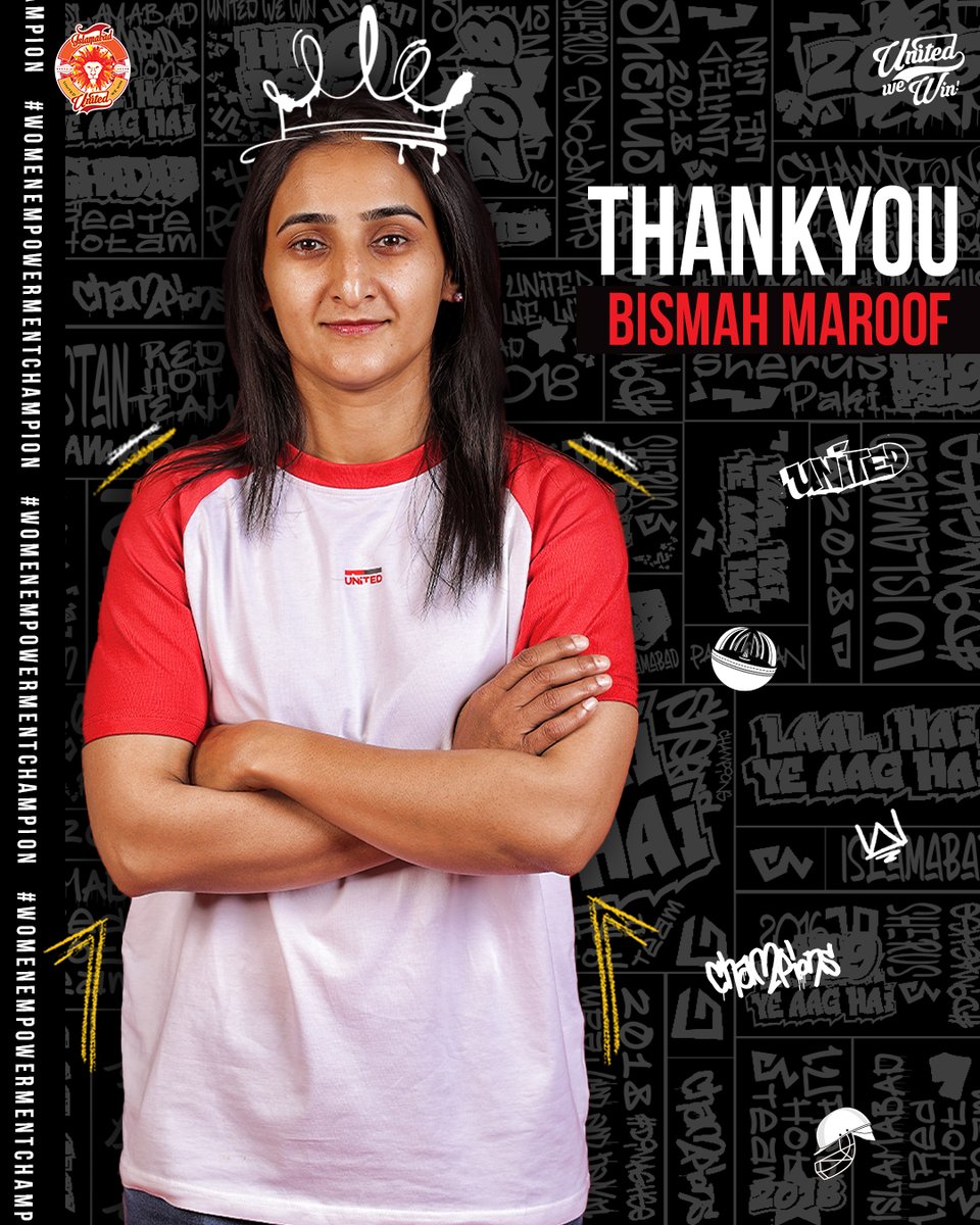 👑 @maroof_bismah our #WomenEmpowermentChampion, hangs up her boots. Thank you for inspiring generations with your stellar career. 🫡 Wishing you royal success in all future endeavors! #ThankYouBismah #UnitedWeWin #RedHotChampions