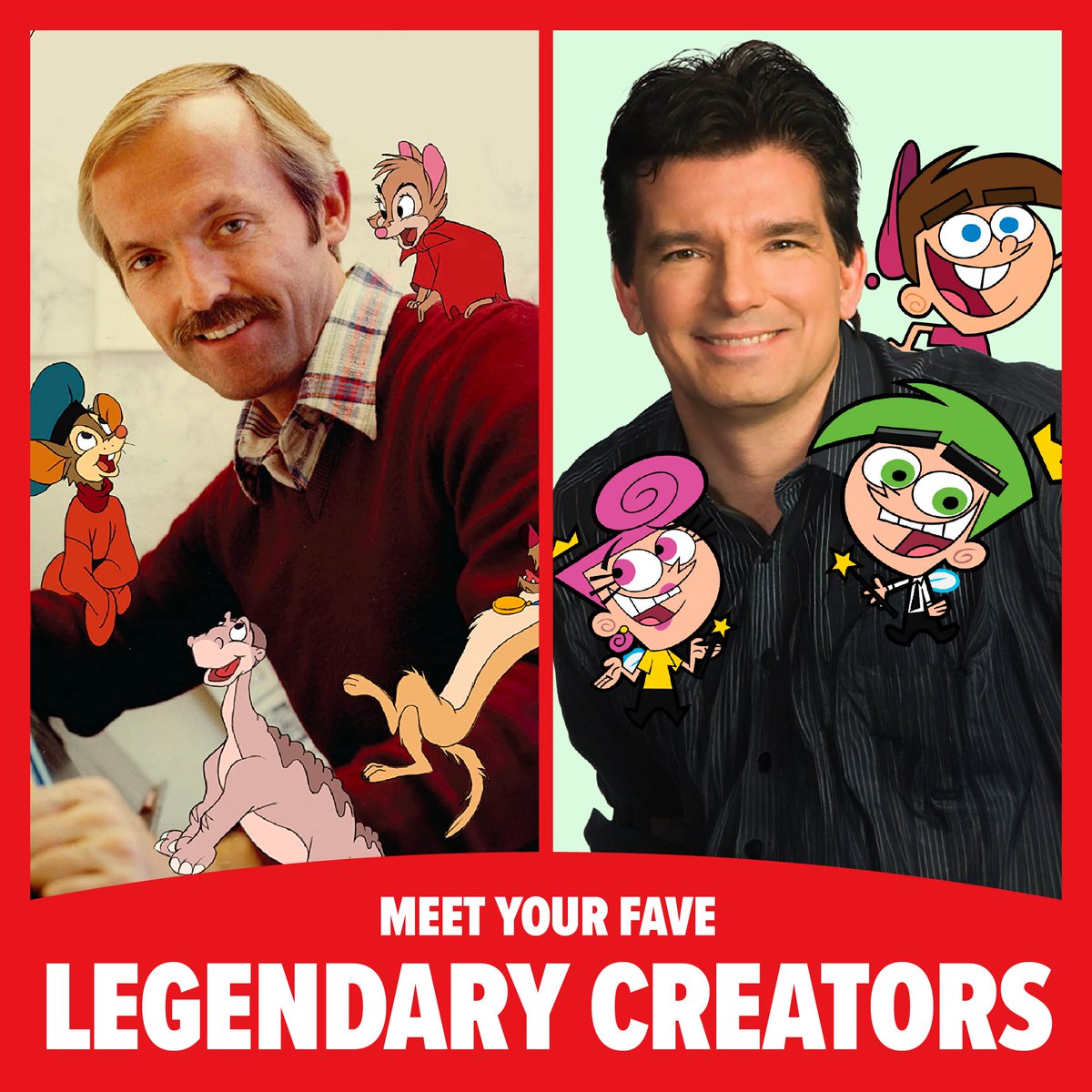 If you love cartoons, you won't want to miss these legends. Meet Don Bluth (The Land Before Time, An American Tail, All Dogs Go to Heaven), and Butch Hartman (The Fairly OddParents, Danny Phantom) at FAN EXPO Canada this August. spr.ly/6012btRMy