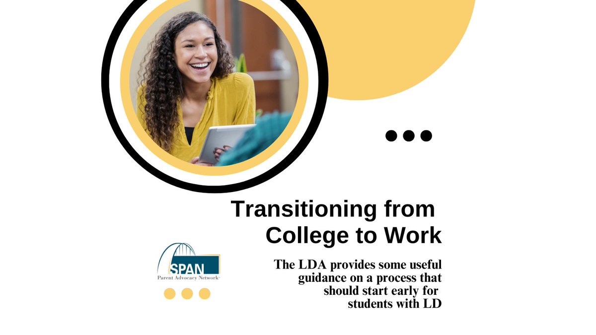 According to this guidance from the Learning Disabilities Association of America (LDA), college students with LD should begin the process early of transferring knowledge of their learning disability into the world of employment: ldaamerica.org/info/transitio… #DisabilityEmployment