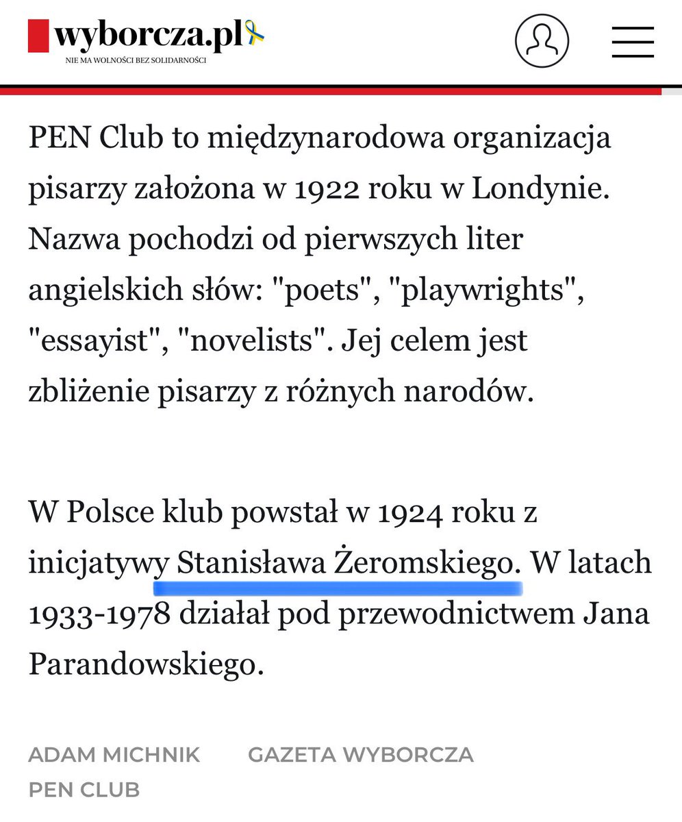 Nie dość, że Michnik to jeszcze Stanisław🤦‍♀️. Że o „przewodnictwie” Parandowskiego nie wspomnę.