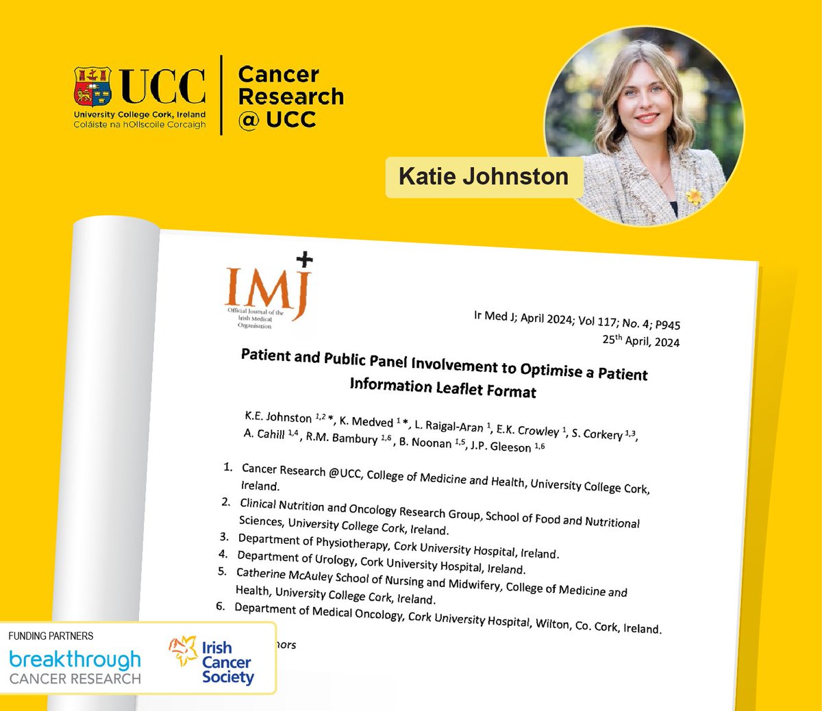 Todays @IMO_IRL paper by Katie Johnston discusses the importance of the patient voice in clinical trial design. With thanks to funding from @BreakthroCancer and @IrishCancerSoc @UCC @UCCResearch @MedvedKatarina @jgleesonirl