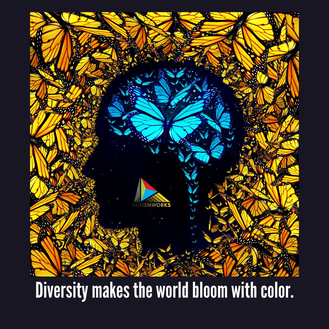 Diversity makes the world bloom with color. 🦋

#Autismworks #ASD #AutismAwarenessMonth #AutismAcceptance #TylerMcNamer