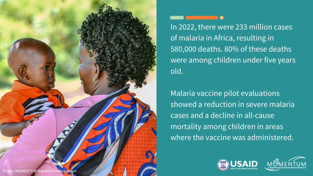 Did you know? Mosquitoes are the deadliest animals in #Africa, causing diseases like #malaria. Learn how the malaria vaccine is making a difference for under-fives in #Kenya: bit.ly/4dcqdp0 #WIW2024 #WMD2024 #VaccinesWork #HumanlyPossible #WorldMalariaDay @USAID_MOMENTUM