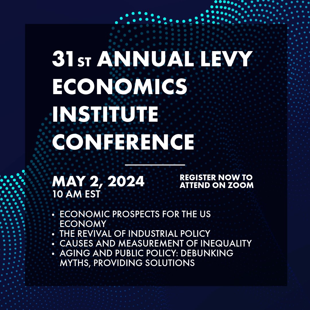 Just two days until the 31st Annual Levy Economics Institute Conference. Tune in on May 2nd at 10:00 AM EST by registering today. levyinstitute.org/news/31st-annu…