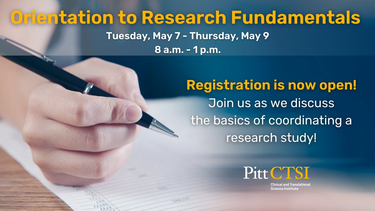 📅 Save the date! The next Orientation to Research Fundamentals (ORF) session will be held May 7 through 9 on Zoom. Register Now ➡️ ow.ly/VC7Q50R3ApT