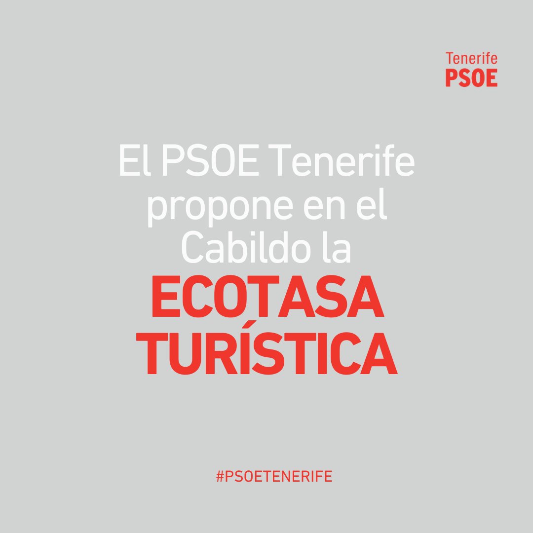 #PoliticaInsular 

📆Este viernes 26 de abril 📆

Debatimos a propuesta del #PsoeTenerife sobre la regulación y aprobación de la #ECOTASATURISTICA
en el #CabildodeTenerife