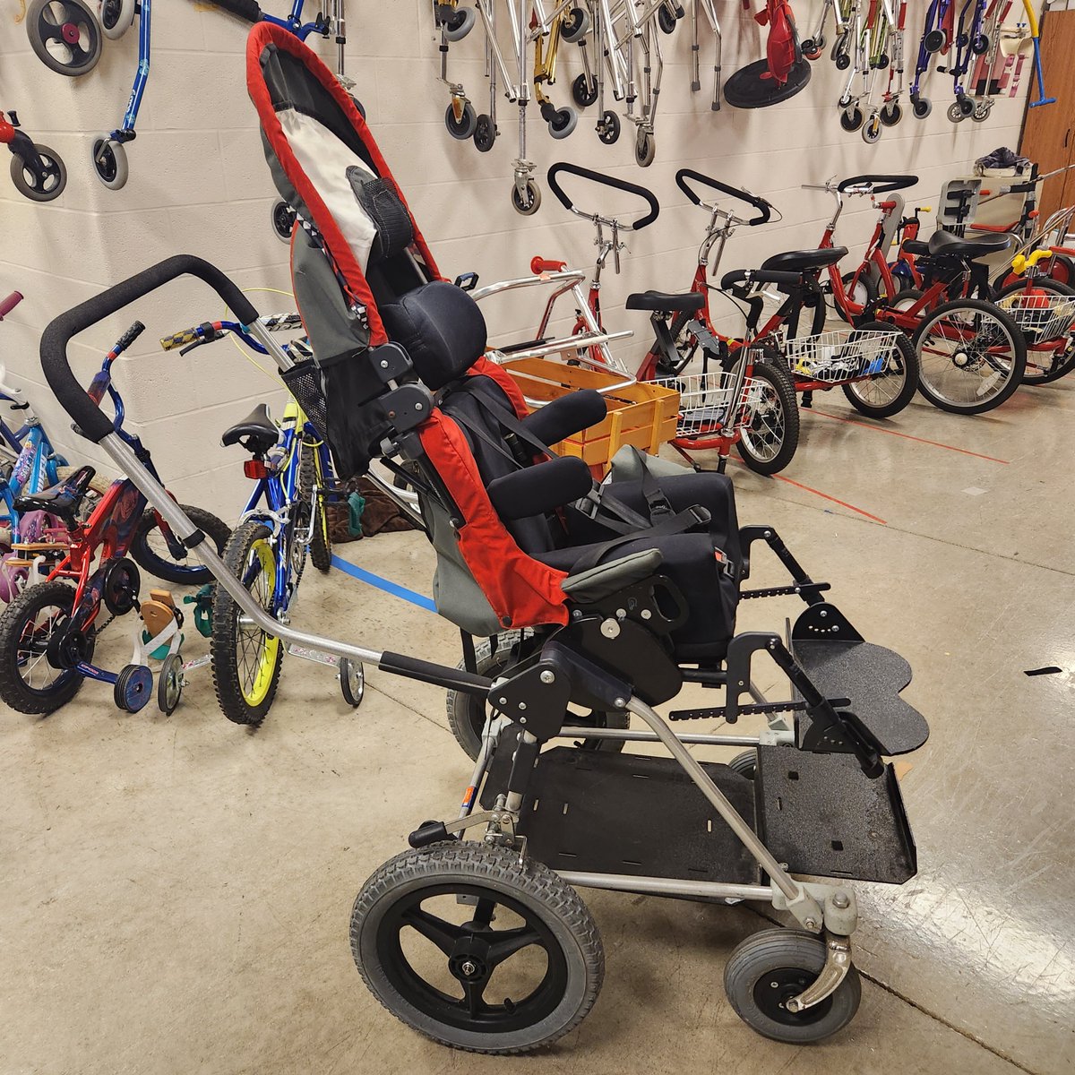 Turnstone's (free!) Equipment Loan program has several adaptive strollers available. You can loan them out for as long as you need them. First come, first serve. Call 260-483-2100! If you have gently used equipment like these adaptive strollers, consider donating it to Turnstone