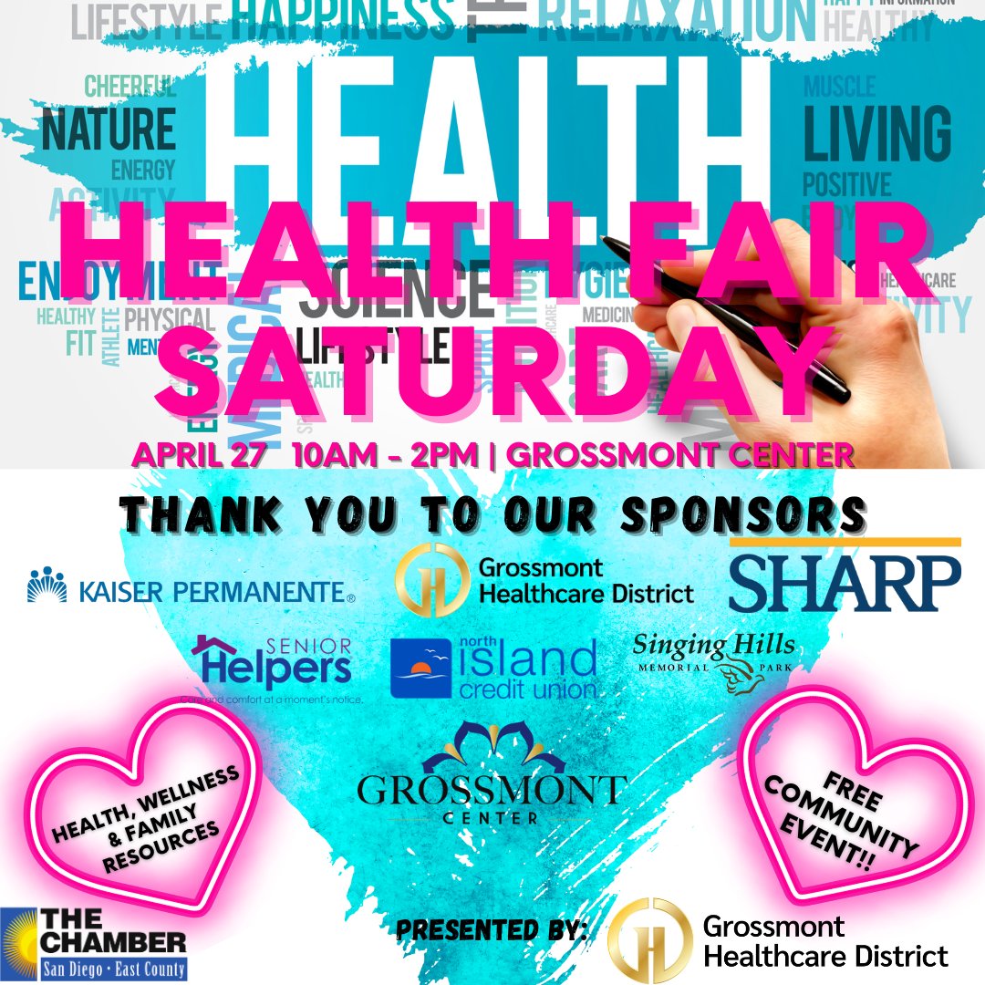 This #ThankYouThursday the #SDECCC is thanking our #HealthFair #sponsors. business.eastcountychamber.org/events/details…