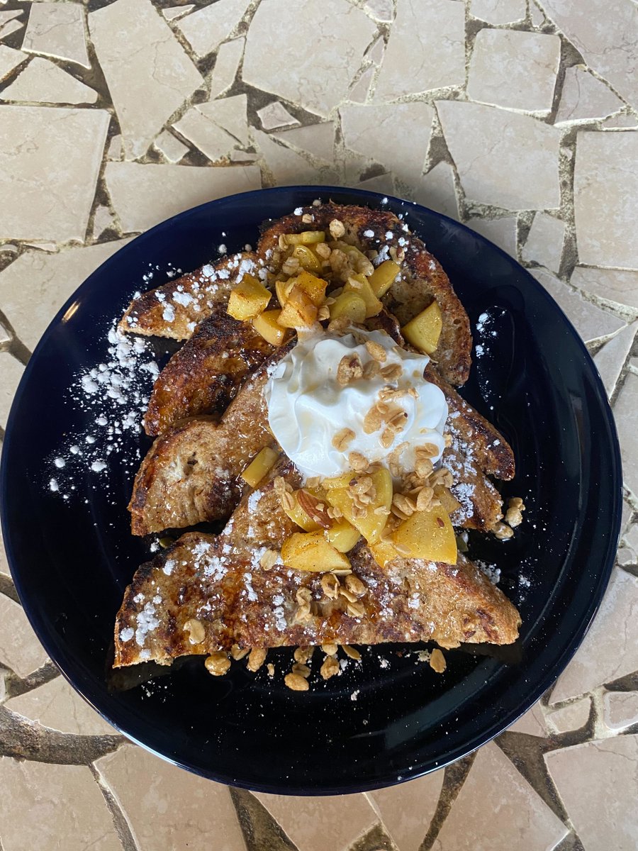 Brunch dreams coming true! 🍏✨ Indulge in our weekend special: heavenly Apple Cinnamon French Toast, perfectly golden and oh-so-delicious. Every bite is a cozy hug for your taste buds! Don't miss out, join us for a brunch to remember. #WeekendSpecial