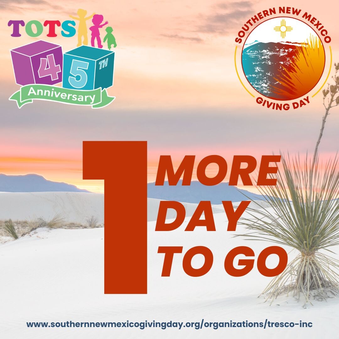 We are so pumped that Southern New Mexico Giving Day is TOMORROW! Join us in supporting our TOTS Early Intervention program by donating at  southernnewmexicogivingday.org/organizations/…

#SNMGivingDay24 #TOTSNM #Earlyinterventionmatters #givewhereyoulive