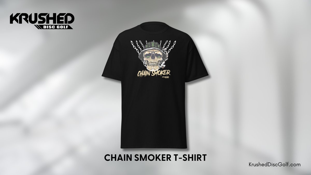 Krushed Disc Golf apparel available on our website - krusheddiscgolf.com.

Pictured here: CHAIN SMOKER T-SHIRT

#discgolf #growthesport #pdga #discgolfeveryday #discgolflife #krusheddiscgolf