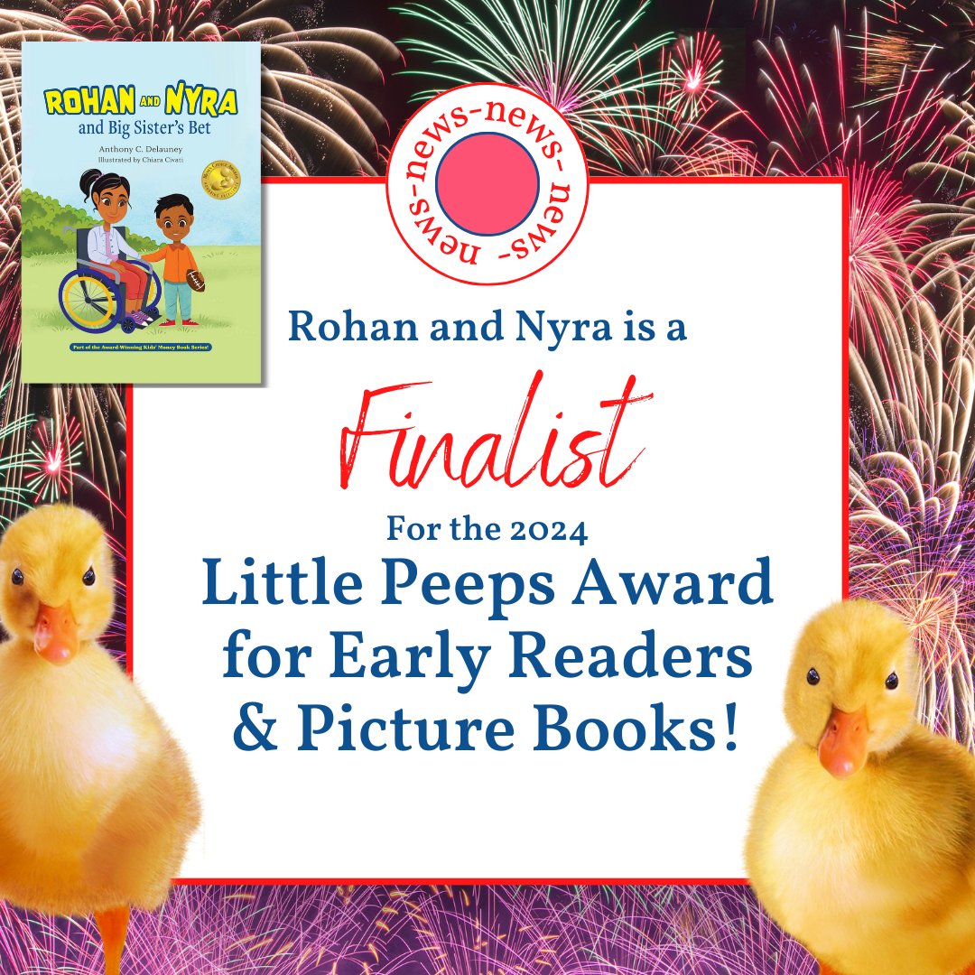 We're over the MOON to announce that Rohan and Nyra and Big Sister's Bet is now a FINALIST for the Little Peeps Award! 🤩 Keep your fingers crossed for us! #bookmarketing #childrensbooks #earlyreaders #kidlit #kidsbooks #kindle #picturebook  #writingcommunity #parenting