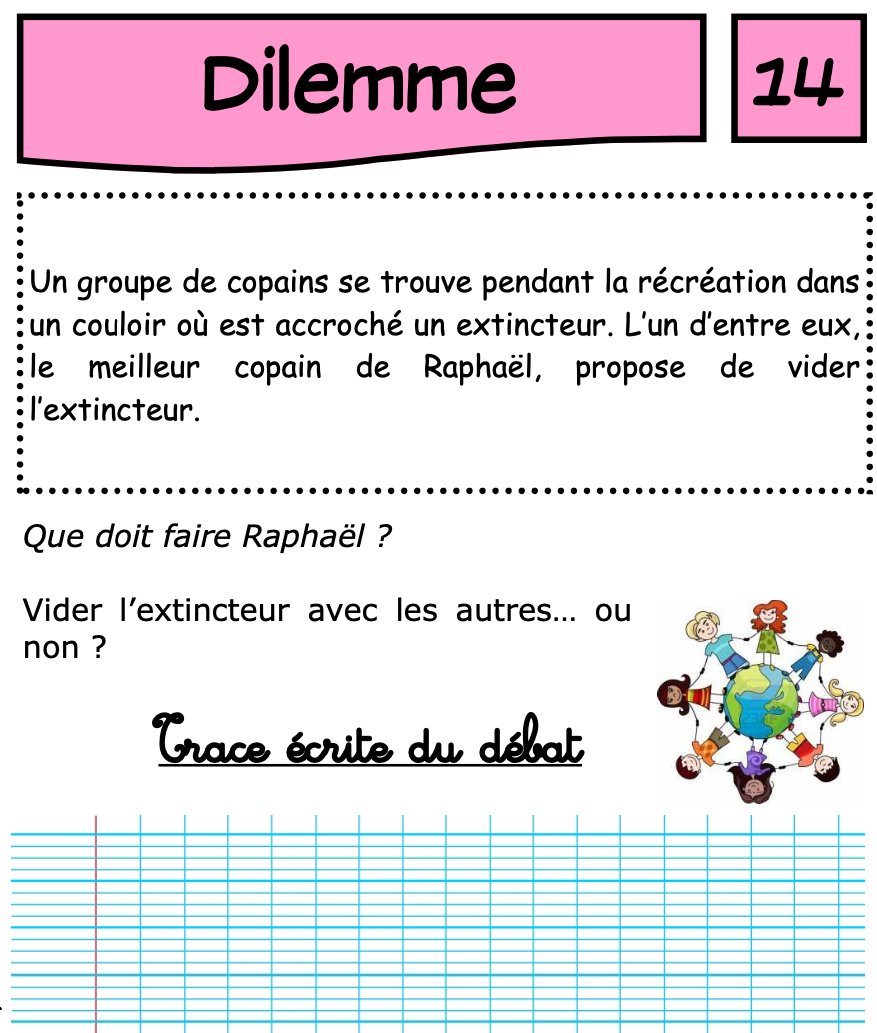 #leclicpedagogique - 36 dilemmes moraux pour faire réfléchir les élèves et mener des débats.
alencreviolette.fr/2016/03/educat…