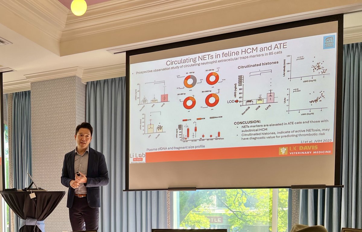 CVMResearch's tweet photo. #NCSUCVMResearch in action at the COHA Translational Summit on Coagulopathies across Species in Chapel Hill. Collaboration from coast to coast and across the Research Triangle to advance veterinary and human medicine through #lifechangingresearch! @Petplateletneu1 @UNC_BRC https://t.co/boIjvQfj2f