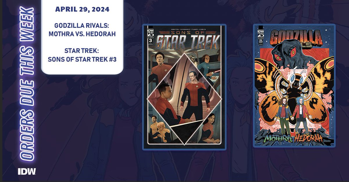 Head to your local comic shop now and put your pre-orders in! Whether you're transported to an alternate reality or protecting your small Icelandic village, make sure to stop by your LCS: comicshoplocator.com #UpcomingComics #StarTrek #Godzilla #GodzillaRivals
