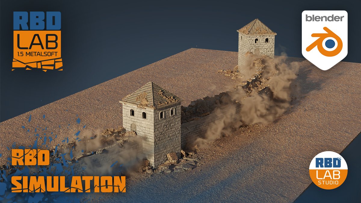 New tutorial!
Create an amazing simulation! Follow these steps to create a lifting effect of a medieval building.
i.mtr.cool/pwconpvihy
#RBDLab #VFX #vfxartist #b3d #BlenderNation #blendermarket  #BlenderInspiration #unity #unreal #ue5 #animation #explosion