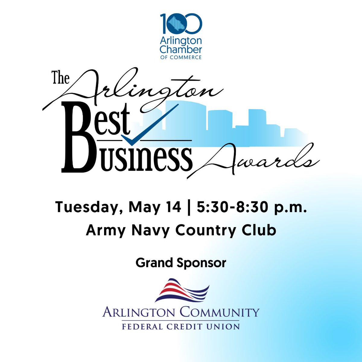 Less than 50 tickets remaining! Join more than 230 people already registered to recognize outstanding community businesses and Arlington Business Hall of Fame Inductee Randy Anderson at the prestigious 38th Annual Best Business Awards.  web.arlingtonchamber.org/events/38th-An…