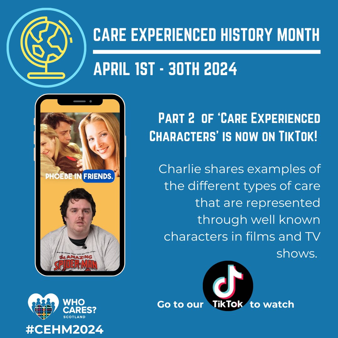 In part 2, our member Charlie shares more examples of famous Care Experienced film and TV characters. Head over to our TikTok to watch!