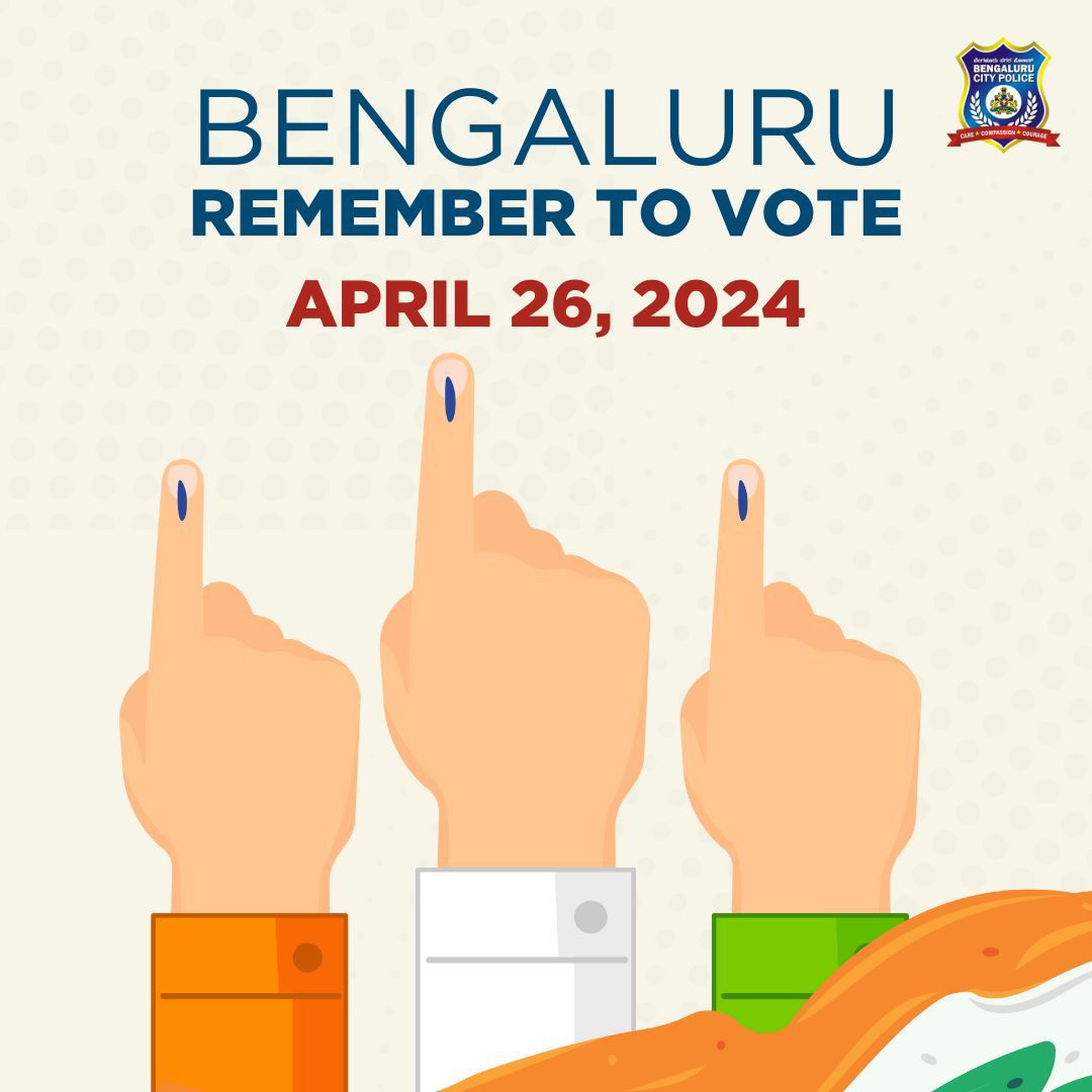 Hey Bengaluru! Ready to turn the spotlight on democracy? Tomorrow, don't just tweet about change—be the change! Every vote counts, every voice matters. Let's make every voice count! #Election2024 #WeServeWeProtect ಬೆಂಗಳೂರಿಗರೇ! ನಾಳೆ, ಪ್ರಜಾಪ್ರಭುತ್ವದ ಮೇಲೆ ಬೆಳಕು ಚೆಲ್ಲಲು ನೀವೆಲ್ಲರೂ…
