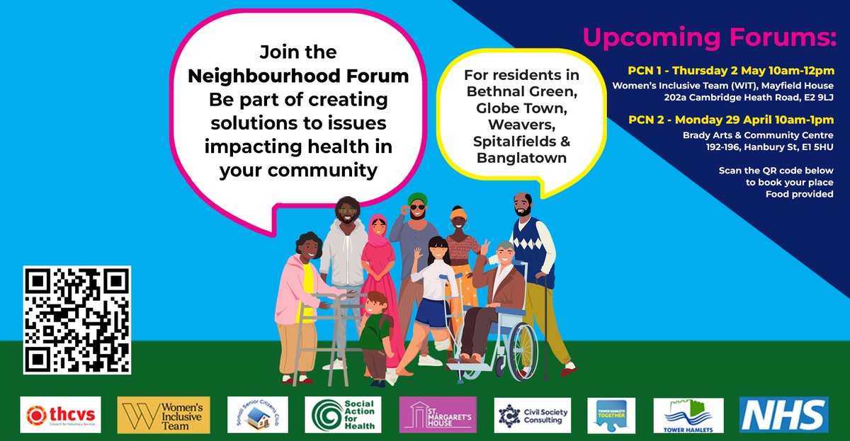 Join us next week for the launch of the Neighbourhood Forums! ➜ 29 Apr 10am-1pm: For residents in Spitalfields & Banglatown and Bethnal Green South ➜ 2 May 10am-12pm: For residents in Weavers, Bethnal Green North & Globetown Find out more and book ➜ rb.gy/3lohfk