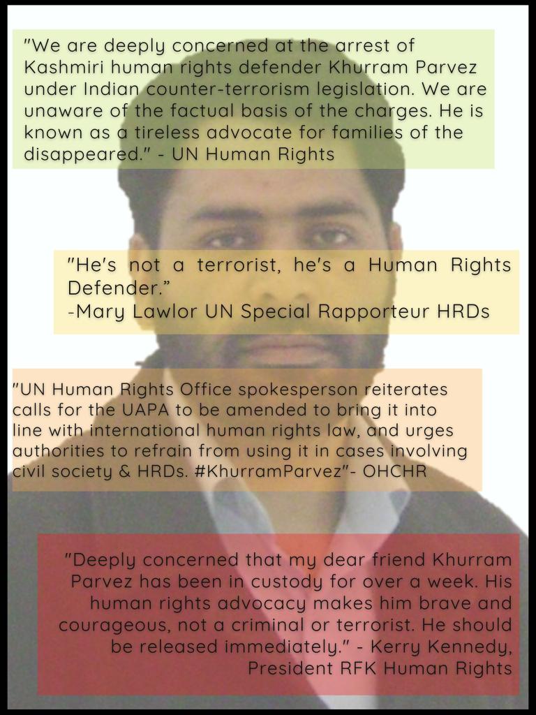 India faces scrutiny as Khurram Parvez endures more than 2 years of illegal detention under draconian UAPA. International rights bodies, including FIDH and OMCT, demand his immediate release. #Kashmir