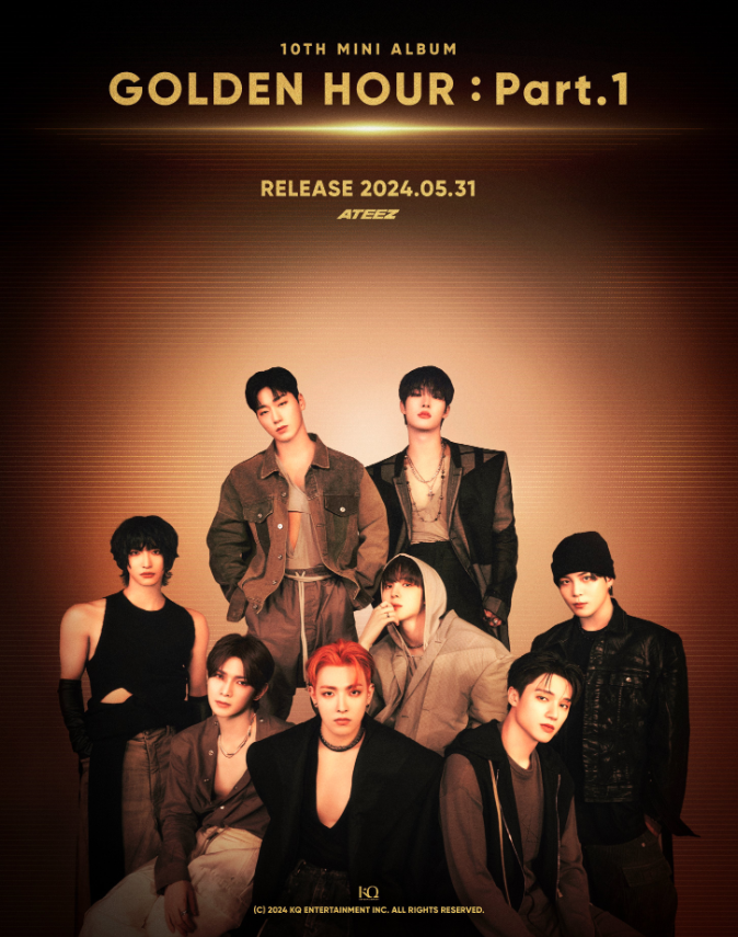 AboutMusicYT's tweet photo. ATEEZ in a new group photo for 'Golden Hour: Part 1'. https://t.co/1wHIti1vO9