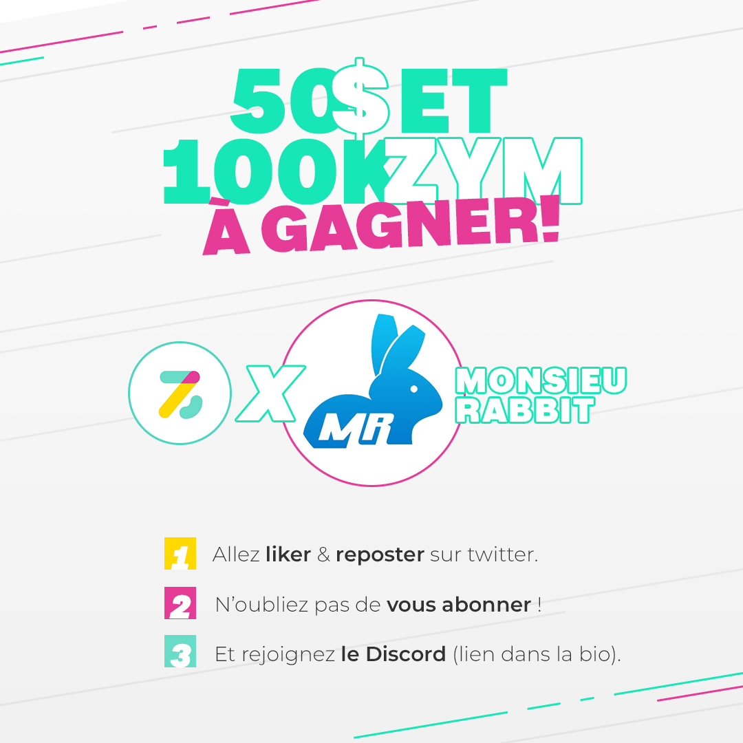 MonsieuRabbit's tweet photo. 🚨50€ à gagner en partenariat avec @enzymlive 🎁
👉+ 100K $ZYM sur un 2e tirage!

Pour participer au giveaway
1⃣Follow @enzymlive  
2⃣Like/RT & tag un ami 
3⃣Rejoins Discord: https://t.co/EsBtAb7EbS

TAS jeudi 2 mai
Infos👇🧵