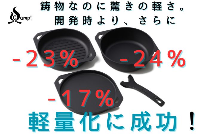 SSCamp7's tweet photo. 【重大発表です。】
SSCamp!ソロキャスト16シリーズのスキレット・グリル・プレートの3アイテムでさらなる軽量化に成功しました。なんと17~24%も軽くなりました。ソロキャスト16で新しいキャンプ体験を皆様に!!
https://t.co/ZitMDV7byc
#unilloy #ユニロイ #sscamp #ソロキャスト16
#燕三条 https://t.co/r6HvUWhhxY