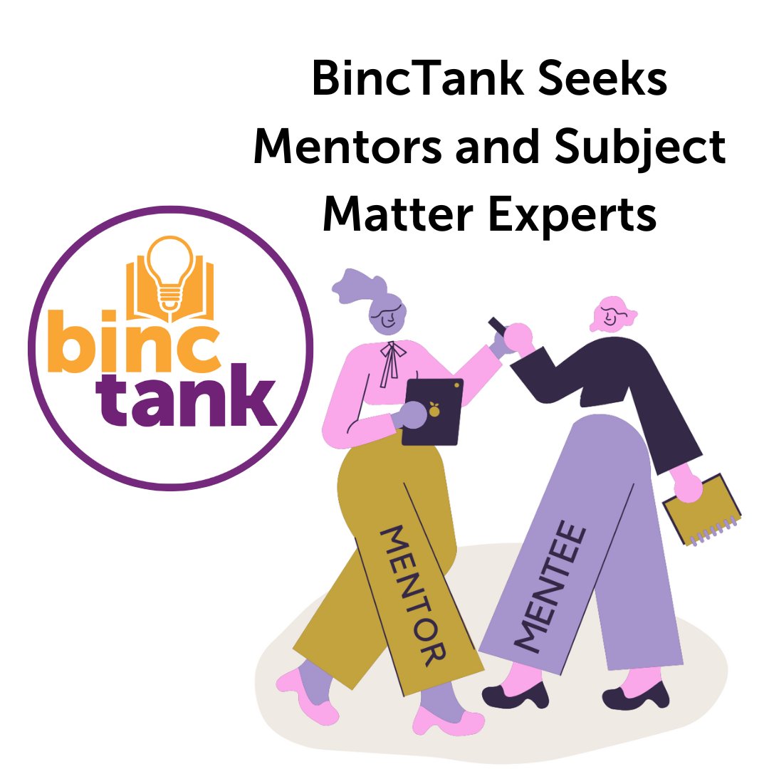 Binc is seeking mentors and subject matter experts to support the 12 aspiring and brand-new bookstore owners who make up the first cohort of BincTank, Binc’s business incubator pilot program supporting BIPOC-owned retail bookselling businesses, loom.ly/xxn1eeE #BincTank