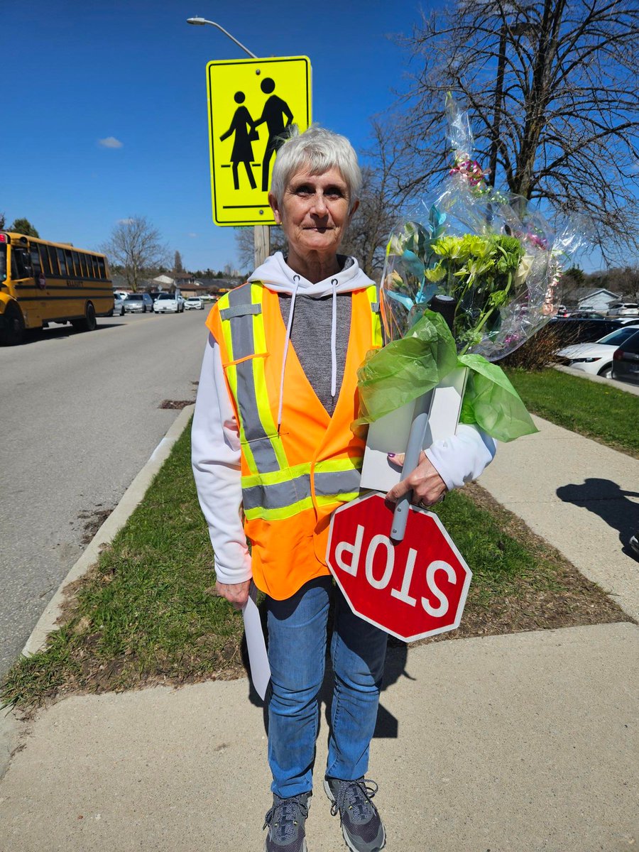 25 Years of safe crossing at Holy Rosary! She not only gets children to school safely, she knows all of their names! <a href="/HRosaryWaterloo/">Holy Rosary Catholic School - Home of the Rays!</a> 

Thank you, Kathy! You rock! 👏👏👏
