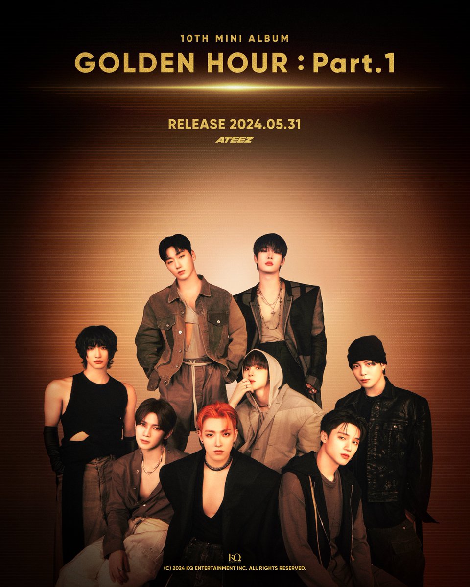 PopBase's tweet photo. ATEEZ unveils the group concept photo to ‘GOLDEN HOUR: Part 1.’ Out May 31st. https://t.co/DYsJiUVixx