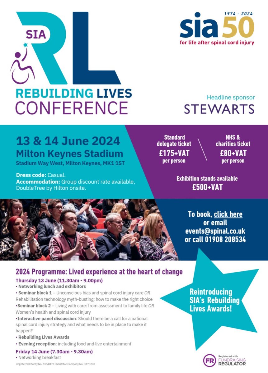 Delighted that @StewartsLawLLP is once again sponsoring the @spinalinjuries Rebuilding Lives Festival which takes place in Milton Keynes on 13 and 14 June and which will see the return of the SIA’s Rebuilding Lives Awards. For more details, click here: lnkd.in/ehfjJYBR