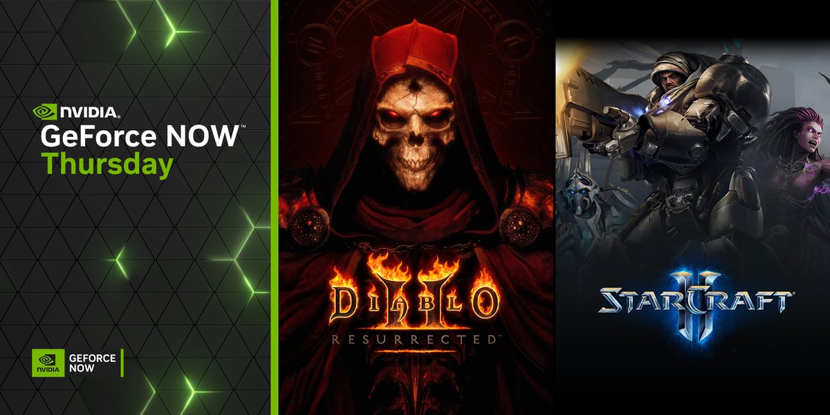 Head into battle this #GFNThursday. 💥

Further support for @battlenet titles arrives including @StarCraft Remastered & StarCraft II + @Diablo II & III.