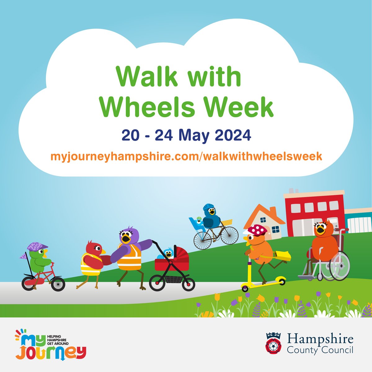 #WalkwithWheelsWeek for Hampshire nurseries, preschools, playgroups & childminders 20-24 May 2024. The challenge: to get families to travel actively throughout the week. Settings register at bit.ly/3ZKeeI1 by Thurs 16 May! Great prizes to be won! 🎁