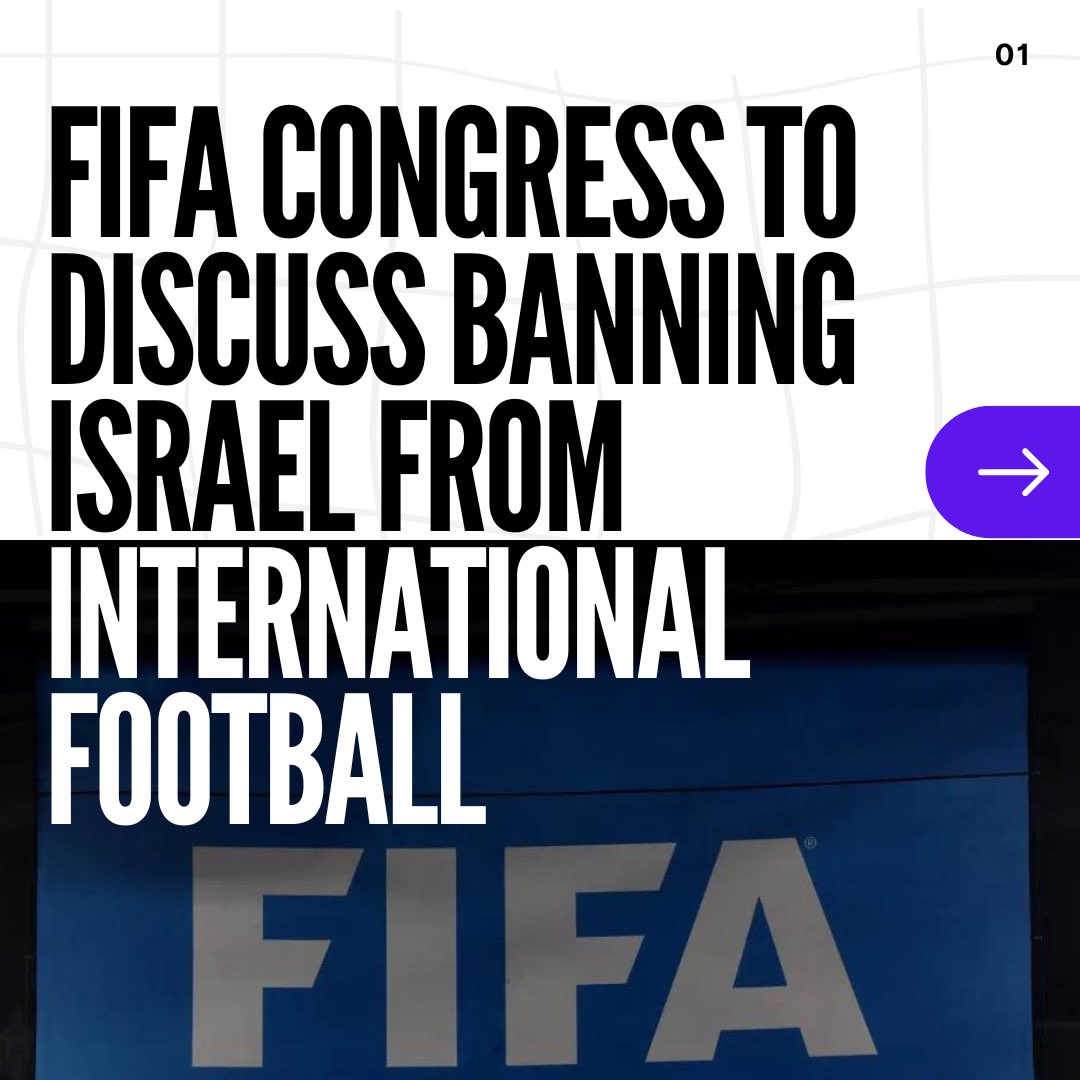 The Palestinian Football Association (PFA) has submitted a request to the FIFA for Israel to be banned from international football competitions due to the ongoing genocide in Gaza. The motion is expected to be discussed at the FIFA Congress 2024 in Thailand next month.