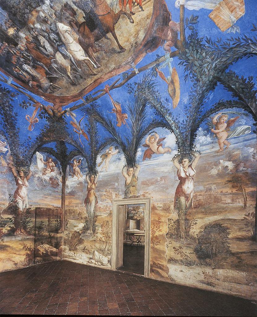 Camera delle Cariatidi, Villa Imperiale, Pesaro. Decorated for Eleanora Gonzaga in around 1530, by Dosso & Battista Dossi. Today is their day.
