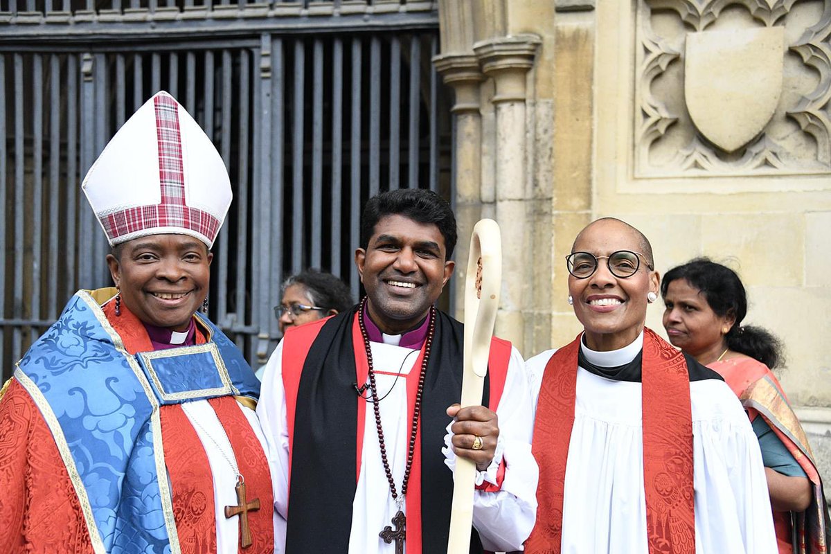 Many congratulations to Anderson  <a href="/TheOutsider40/">Anderson Jeremiah</a> on being ordained a bishop today. Here he is pictured with <a href="/DoverBishop/">BishopOfDover</a> &amp; Kelly Brown Douglas <a href="/RevDrKBD/">Kelly Brown Douglas</a> who preached a fabulous sermon calling us all to embody the story of God’s liberating, inclusive, redemptive, eschatological