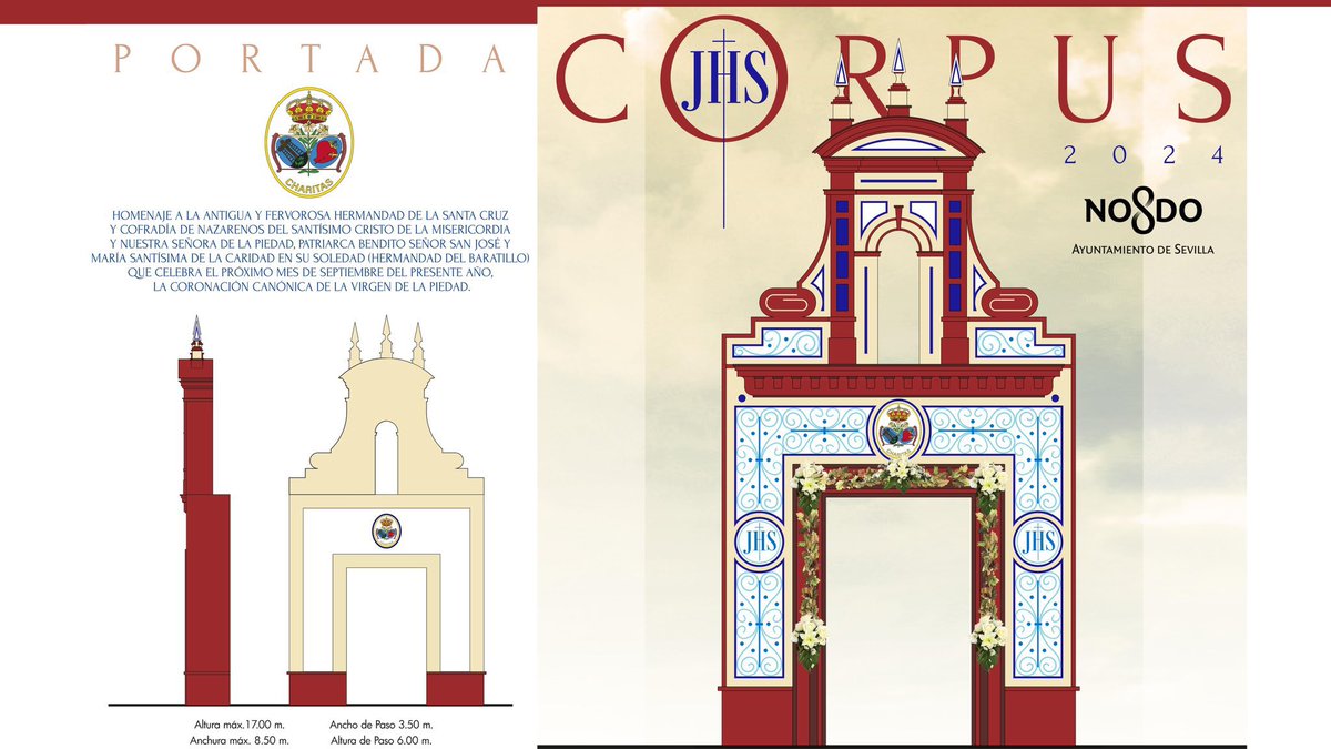 #UltimaHora | La portada del #CorpusSevilla24 será como homenaje a @HdadBaratillo 

➡️ Debido que este año tendrá lugar la coronación de Ntra. Sra. Piedad.

📲 #AlCompasDeSevilla #TDSCofrade
