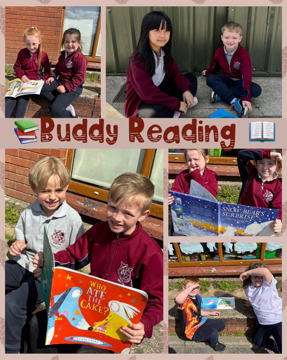😎😎Our super 2nd class took full advantage of the beautiful weather this week by taking their learning outside for Buddy Reading with their pals in Senior Infants! Here’s to more sunny days ahead! ☀️