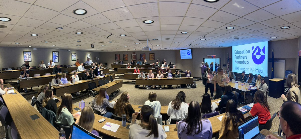 Excited to listen to <a href="/KState/">K-State</a> Student Teacher Panel today at the Education Partners Roundup!  Thank you <a href="/mischelmiller/">Mischel Miller</a> for this experience!