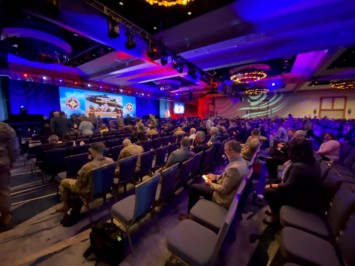 DefenceWorX's tweet photo. Here in Denver Colorado USA for the three day Army Aviation Mission Solutions Summit (QUAD-A) 2024. Pictures show the Opening Session about to begin on the first day and the Army Leaders Q&amp;A on Day 1. @Army_Aviation @BoeingDefense @LockheedMartin @arm_magazine https://t.co/ST903kagcv