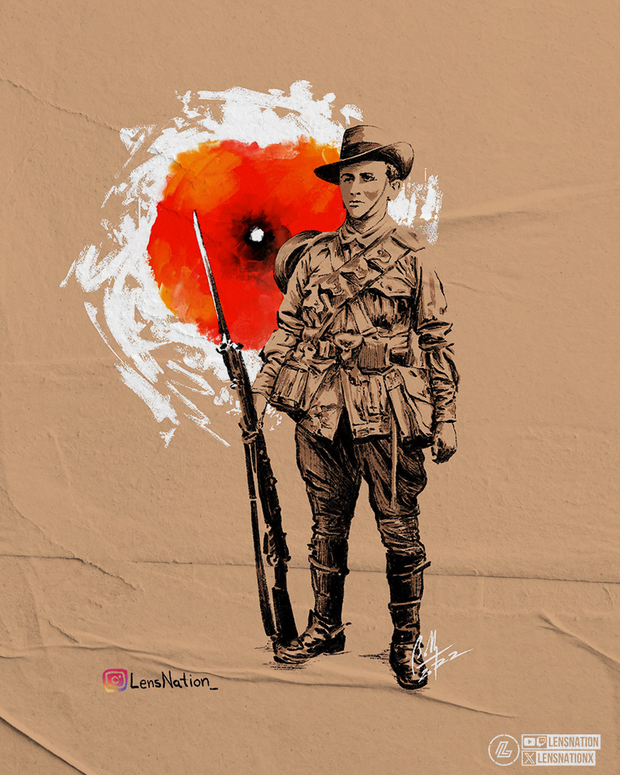 this dawn is evermore this dawn has come before it has said a lot it's speaking again for a lot needs to be said it's all wasted, lest we forget Remembering the @anzacday spirit with my art. #AnzacDay #ANZAC #art @Procreate