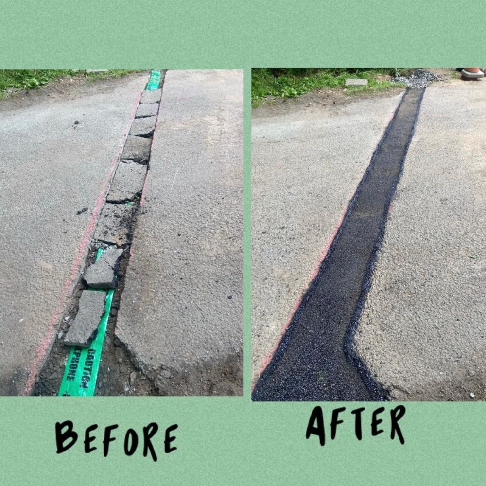 Some of our favourite Before & Afters by Drymen Pothole Repair 🕳️ #ezstreetasphalt #drymenpotholerepair #potholerepair #ukroads #glasgow #roadwork