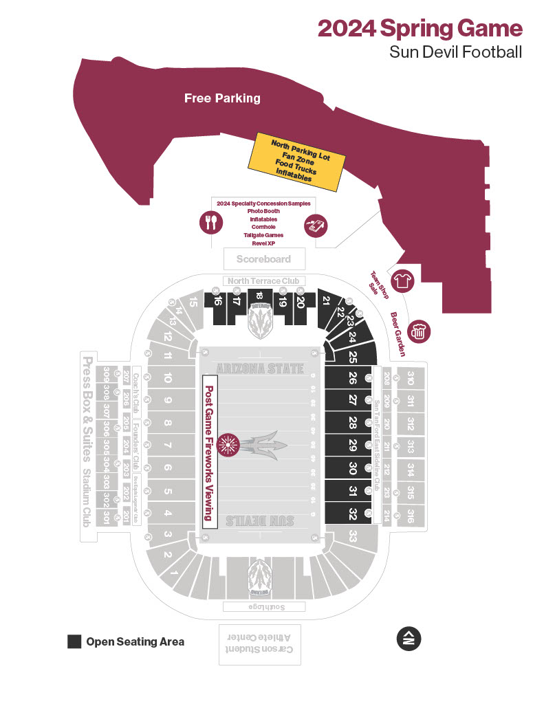 Know before you go 🔱 

Here's a map of the festivities for tomorrow's  @ASUFootball Maroon and Gold Spring Game!

🔗 bit.ly/MaroonGoldSpri…

#ForksUp /// #SpringSparks