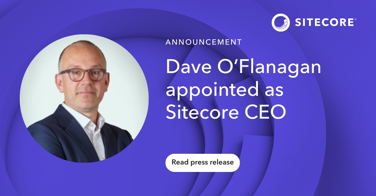 Sitecore is thrilled to announce that Dave O’Flanagan (@Daveof) has been appointed CEO after being named Interim CEO in March. In addition, other leadership updates to the C-suite and Board were announced. To get all the details, read the press release: siteco.re/3UbOu5U