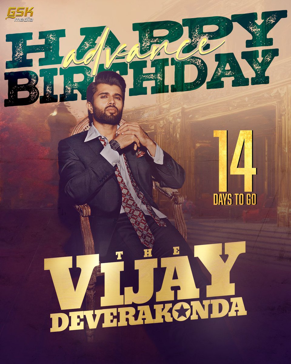 THE Sensational @TheDeverakonda Vibes in 14 Days ❤️ An inspiring journey that need to be celebrated. Advance Happy Birthday to #VijayDeverakonda 🥳🤩