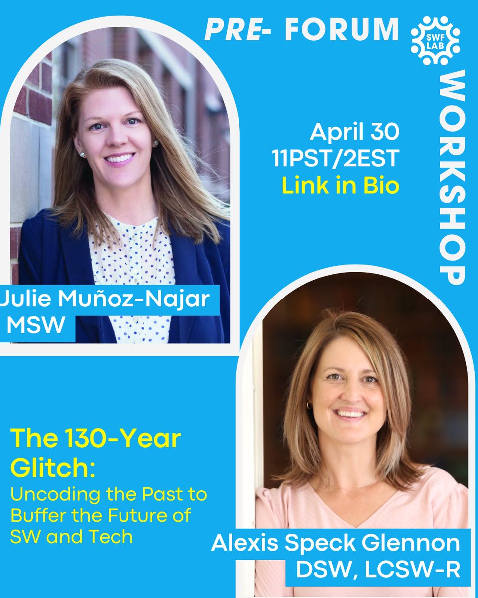SWFuturesLab's tweet photo. Join our SW Fellows for the 130 Year Glitch: Uncoding the Past to Buffer the Future of SW &amp; Tech a time travel workshop to explore the gaps in practical training and knowledge. We'll play with scenarios to consider the future of social work and tech. Link in bio to register. https://t.co/AgYpZLOEj1