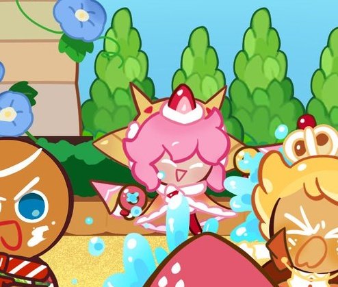 dailystrawcrepe's tweet photo. Crepe in the background of an Offical cookie run artwork Celebrating Songkarn! (Thai new years) 

as a Thai this makes me very happy https://t.co/8mtriCpoy8